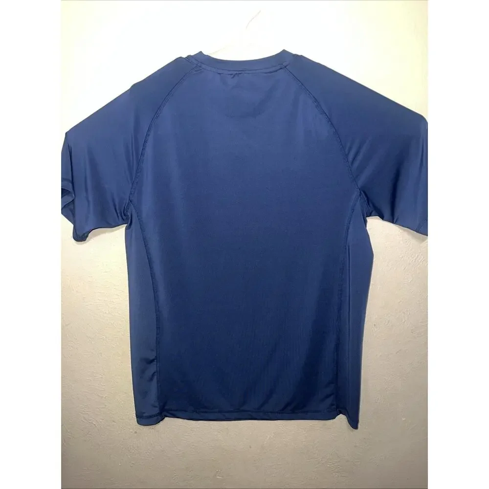 EDDIE BAUER SWIM T SHIRT SHORT SLEEVES RASHGUARD LOGO BLUE COLOR MEN SIZE MEDIUM
